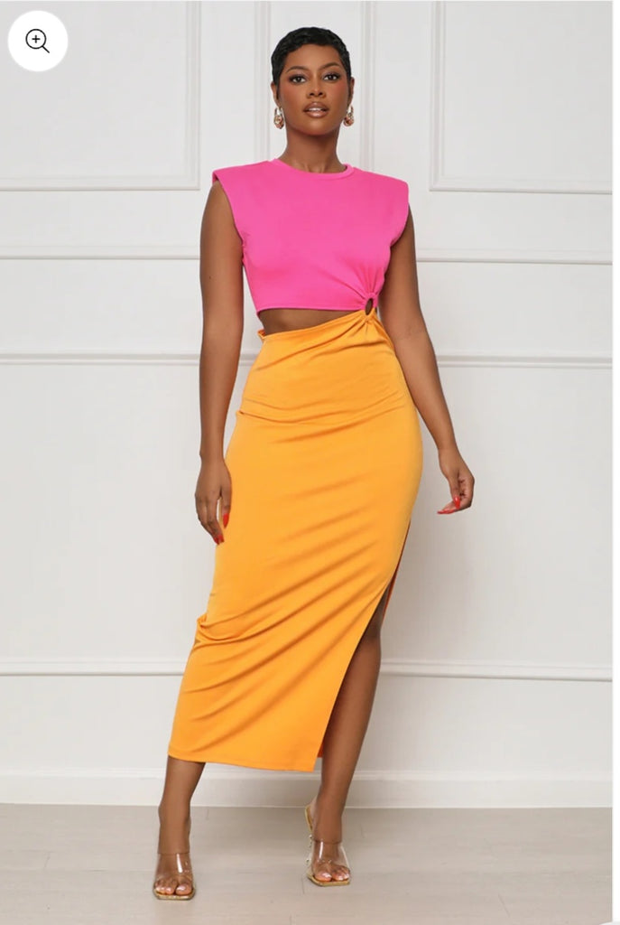 Tangerine and Pink Sherona Dress
