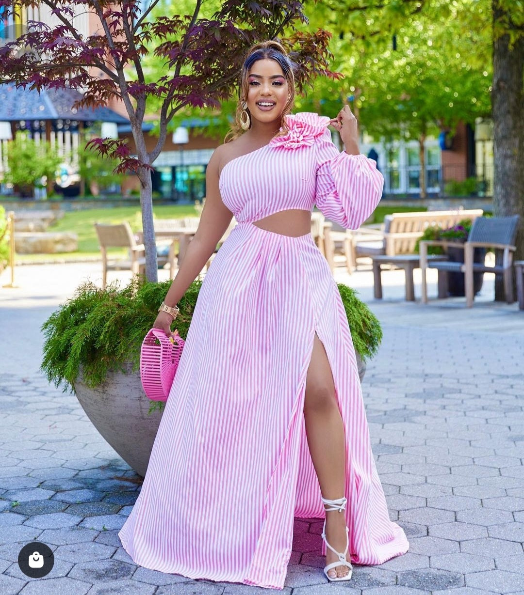 Pink Candy Stripped Dress