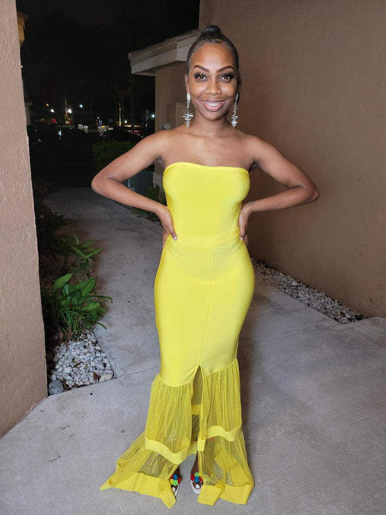 Golden Girl Bandage Dress